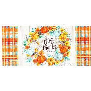 Country Farmhouse Give Thanks Pumpkin Wreath Sassafras Switch Mat